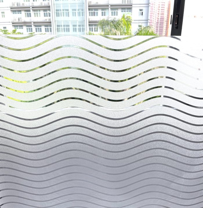3D Window Film Wave design Privacy Window Film Self-adhesive Decorative Glass Film D502 - Image 2