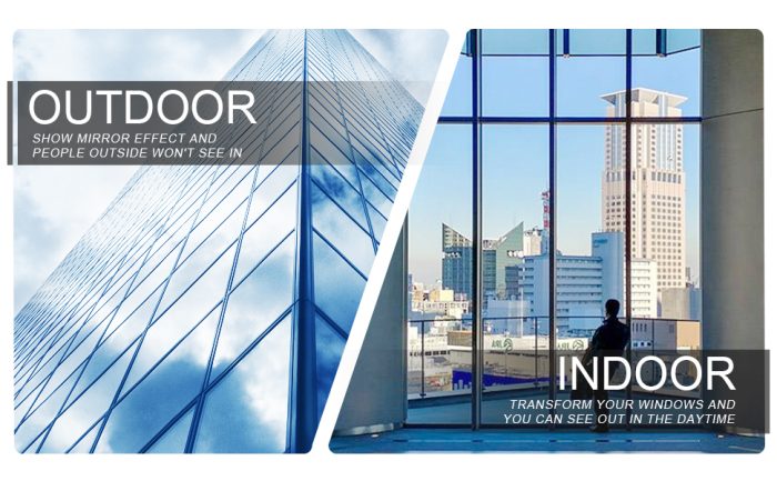 Heat Control Reflective Film One Way Mirror Window Film Privacy Glass Sticker solar film