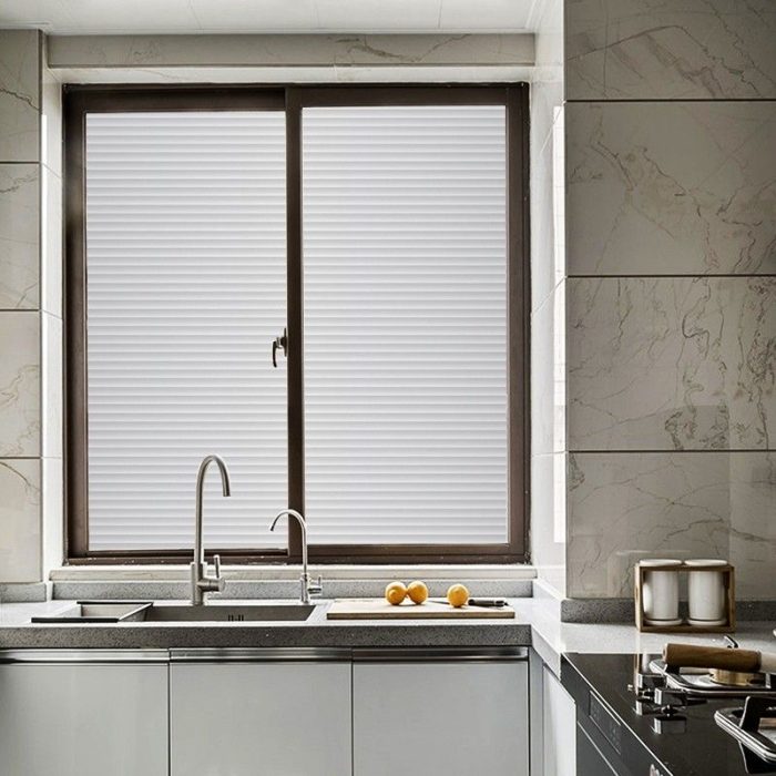 Frosted privacy glass film Louver pattern for Office Home S017 - Image 7