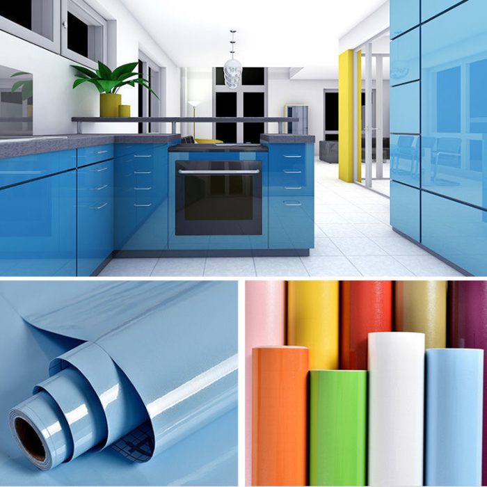 Glitter Film Paint Wallpaper Cabinet Furniture Stickers Solid Color Wall Stickers Waterproof - Image 13