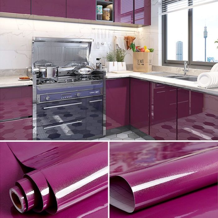 Glitter Film Paint Wallpaper Cabinet Furniture Stickers Solid Color Wall Stickers Waterproof - Image 17