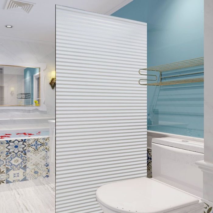 Middle Line design Matte Frosted Decorative Window Film Privacy Self Adhesive Glass Film E0074 - Image 4