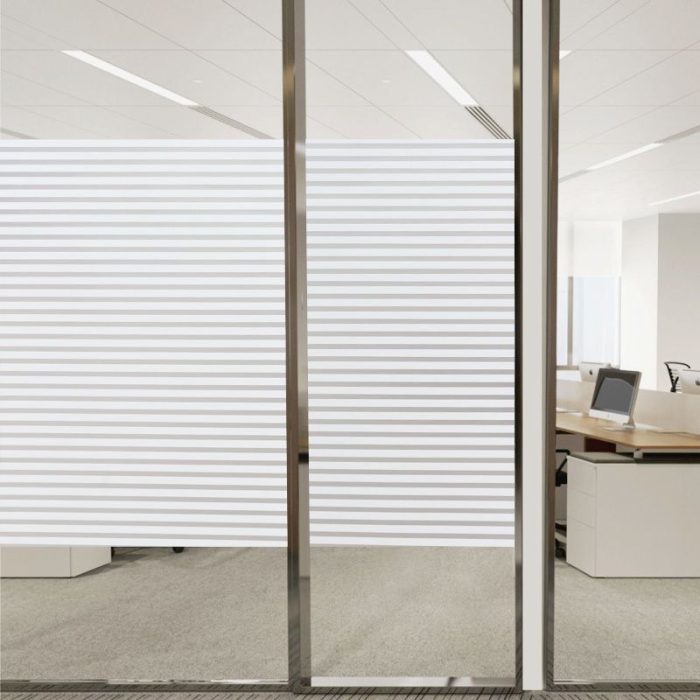 Middle Line design Matte Frosted Decorative Window Film Privacy Self Adhesive Glass Film E0074