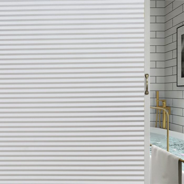 Middle Line design Matte Frosted Decorative Window Film Privacy Self Adhesive Glass Film E0074 - Image 6