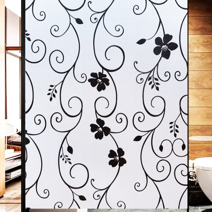 Matte Frosted Flowers Decorative Window Film Privacy Vinyl Self-adhesive Glass Film S041 - Image 10