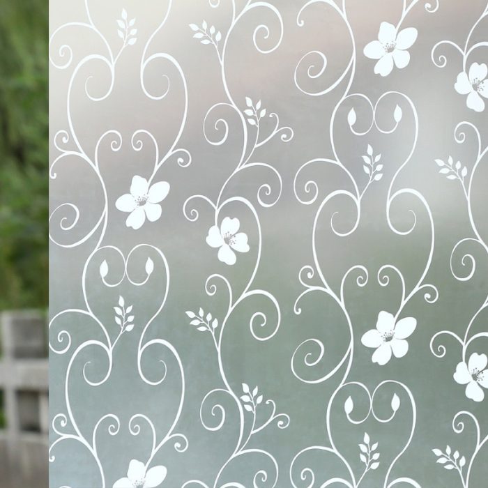 Matte Frosted Flowers Decorative Window Film Privacy Vinyl Self-adhesive Glass Film S041 - Image 4