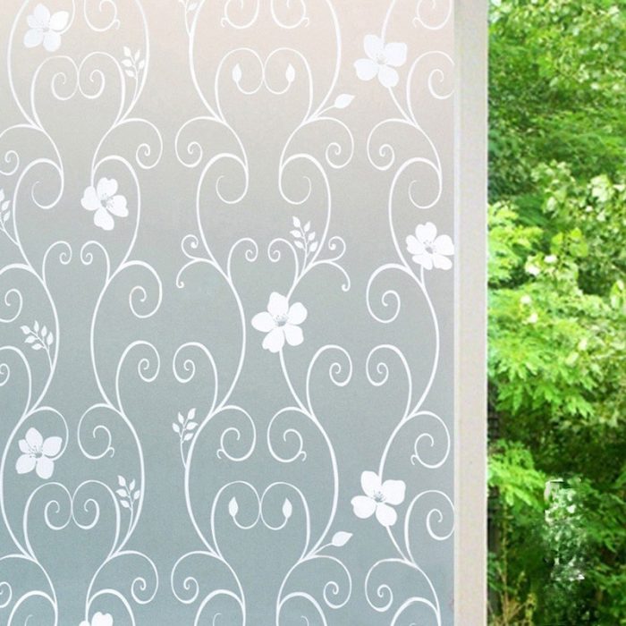 Matte Frosted Flowers Decorative Window Film Privacy Vinyl Self-adhesive Glass Film S041 - Image 5