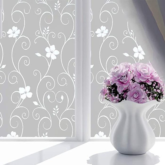 Matte Frosted Flowers Decorative Window Film Privacy Vinyl Self-adhesive Glass Film S041 - Image 6